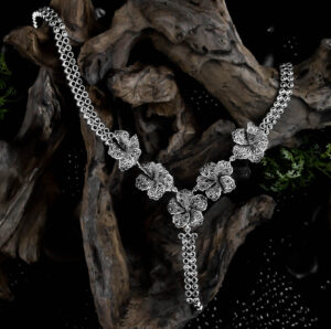 Emerald Silver Necklace